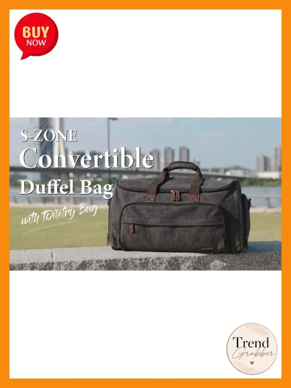 Convertible Garment Bag Carry-On Travel Duffel Suit Bag with Toiletry Bag